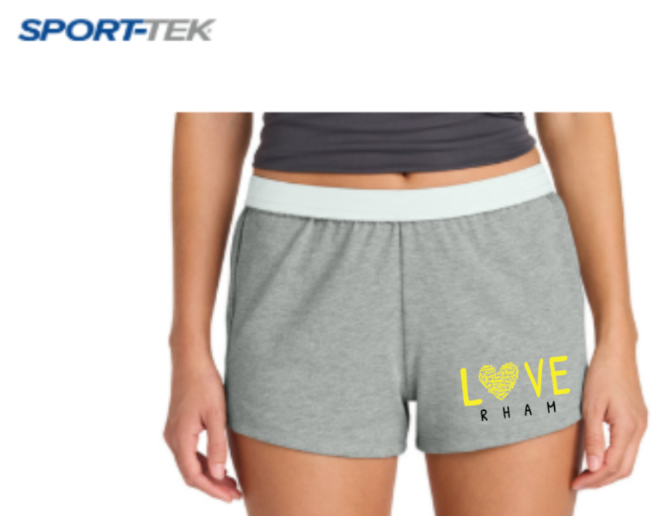 RYFC RHAM Customizable LOVE Cheerleading Shorts, ladies and youth cut. Sport Tek