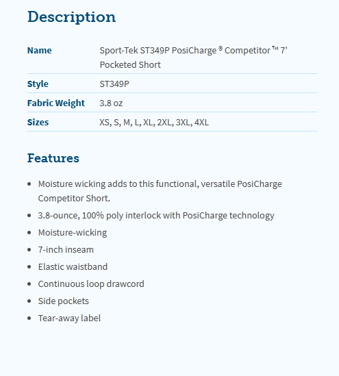 CLLL Youth and Unisex Adult PosiCharge ® Competitor ™ Pocketed Short 7-9"