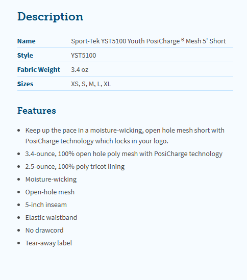 CLLL Youth and Unisex Adult PosiCharge Mesh Short 5-9"