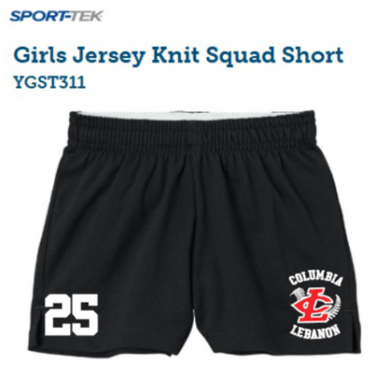 CLLL Customizable Shorts, ladies and girls youth cut. Sport Tek