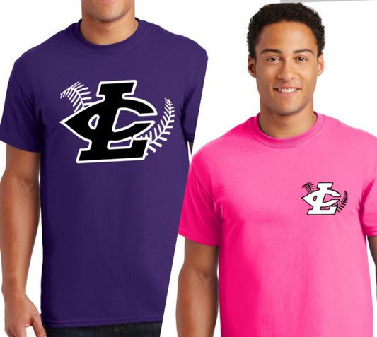 CLLL Pink/Purple Customizable Adult/Youth Short Sleeve Tshirt Ultra Cotton