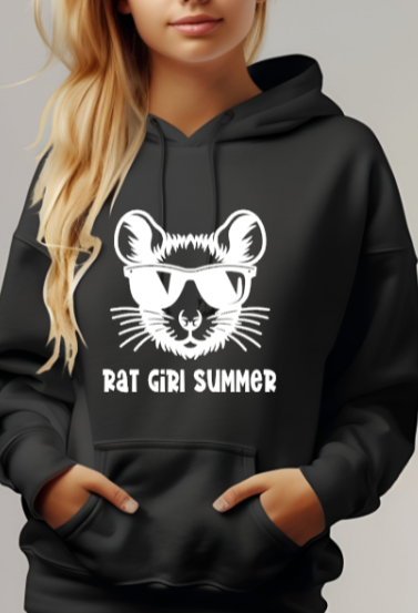 Mainely Rat Rat Girl Summer CUSTOMIZABLE Softstyle Gildan Hooded Sweatshirt