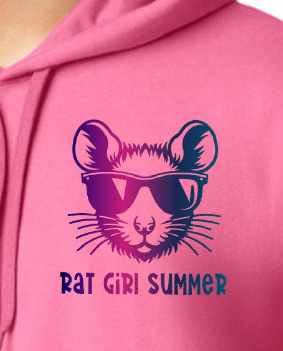 Mainely Rat Rat Girl Summer 2026 Colors CUSTOMIZABLE Softstyle Gildan Hooded Sweatshirt