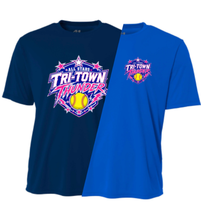 Tri Town Thunder Customizable Tees A4Sport Wicking - Youth, Adult and Women's Cut