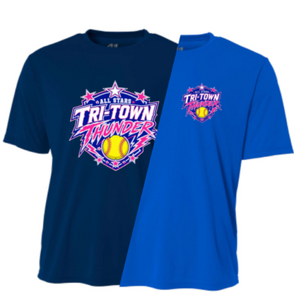 Tri Town Thunder Customizable Tees A4Sport Wicking - Youth, Adult and Women's Cut