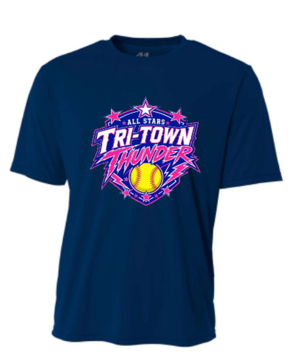 Tri Town Thunder Customizable Tees A4Sport Wicking - Youth, Adult and Women's Cut