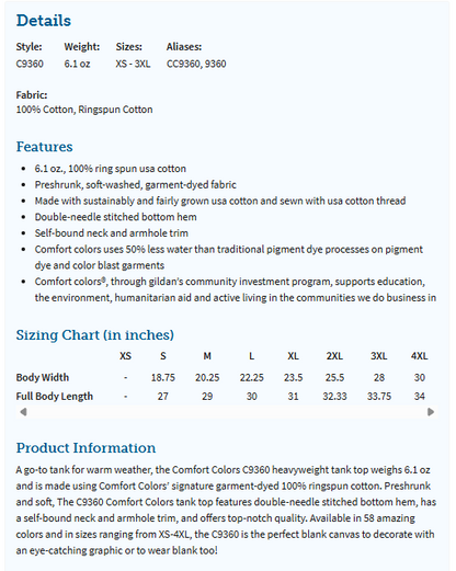 RYFC RHAM Adult Comfort Color Tank Top Unisex