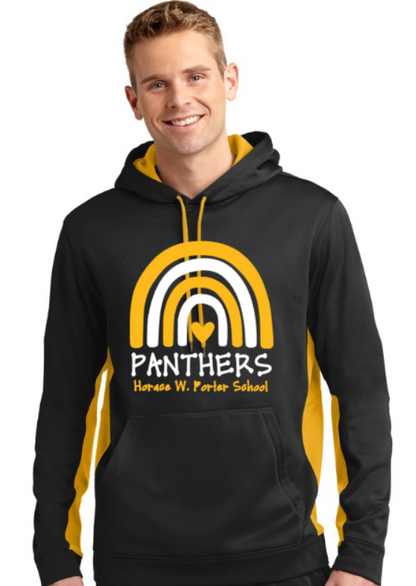H.W. Porter RAINBOW Adult Customizable Poly Sport Tek Color Block Hoodie