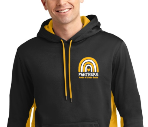 H.W. Porter RAINBOW Adult Customizable Poly Sport Tek Color Block Hoodie