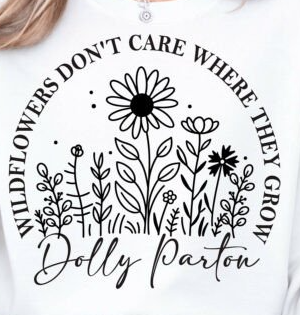 Dolly Wildflowers Adult /youth Gildan Heavy Customizable 50/50 Blend Hooded Sweatshirt
