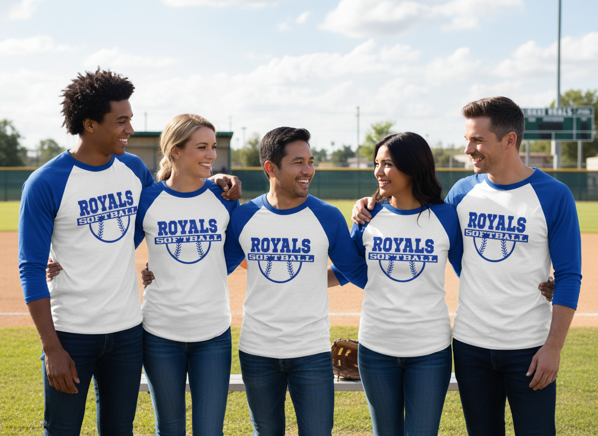 Royals Softball/Baseball Customizable Unisex Raglan