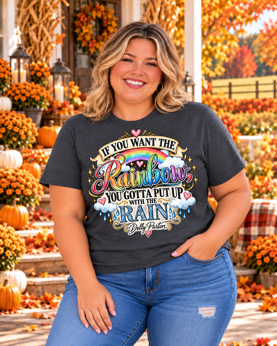 Dolly Rainbow Customizable Ladies, Unisex or Youth Ultra Cotton