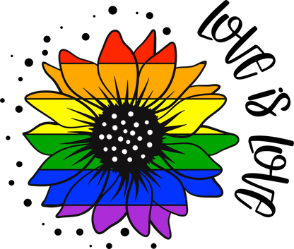 Sunflower Love is Love rainbow Adult Tshirt