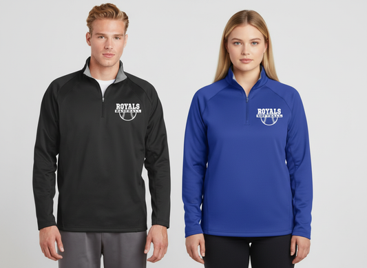 Royals Softball/Baseball Customizable Adult Sport Tek Sport-Wick Fleece 1/4-Zip Pullover