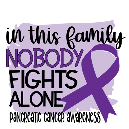 Nobody Fights Alone Pancreatic Purple Ribbon  Youth and Adult Sizes