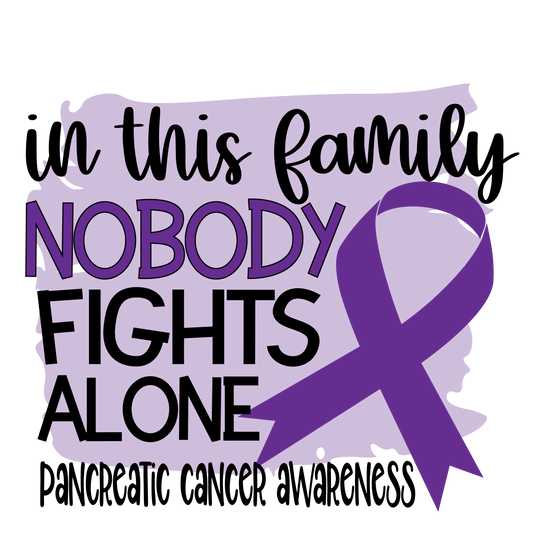 Nobody Fights Alone Pancreatic Purple Ribbon  Youth and Adult Sizes