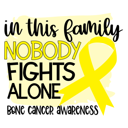 Nobody Fights Alone Bone Yellow Ribbon  Youth and Adult Sizes
