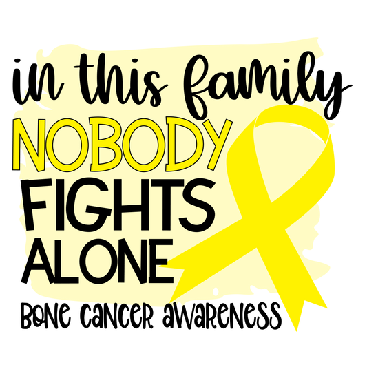 Nobody Fights Alone Bone Yellow Ribbon  Youth and Adult Sizes