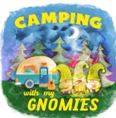 Camping with my Gnomies woods Adult Tshirt