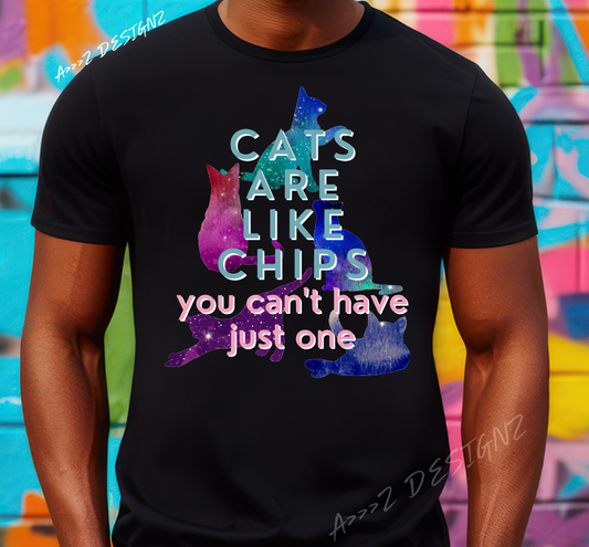 Cats are like potato chips Adult Tshirt