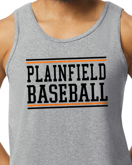 Plainfield Basebal Tankl GIldan -  Customize yours now!