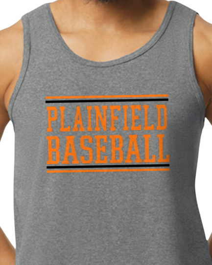 Plainfield Basebal Tankl GIldan -  Customize yours now!