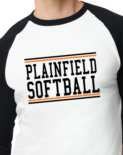 Plainfield Softball 3/4 tee - Customize yours now!