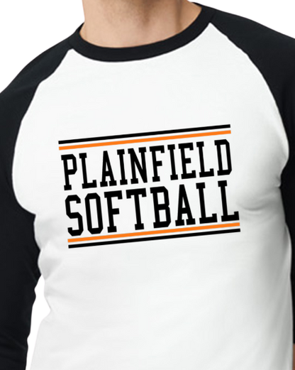 Plainfield Softball 3/4 tee - Customize yours now!
