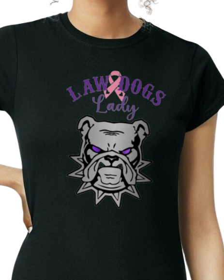 Law Dogs LADY Pink Ribbon Women's Fit Softstyle Tee - Many colors and customizable!