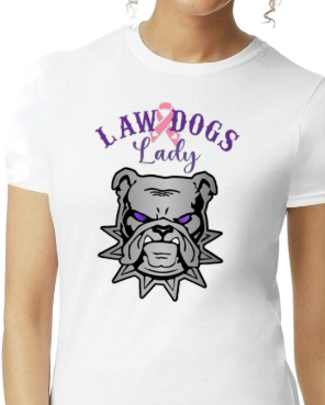 Law Dogs LADY Pink Ribbon Women's Fit Softstyle Tee - Many colors and customizable!