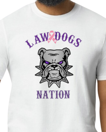 Law Dogs Nation Pink Ribbon Adult Tee - Many colors and customizable!