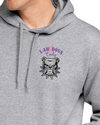 Law Dogs Lady Pink Ribbon Gildan Hoodie Adult.  Multiple Colors - Customizable - Add back name