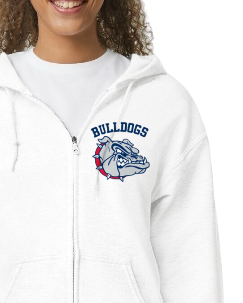 Helen Baldwin MS Bulldogs Zip Up Hooded Sweatshirt Youth to Adult sizes