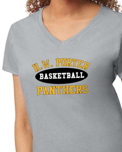 Porter Basketball Athletic Womens Vneck Tshirt - Customize yours Now!