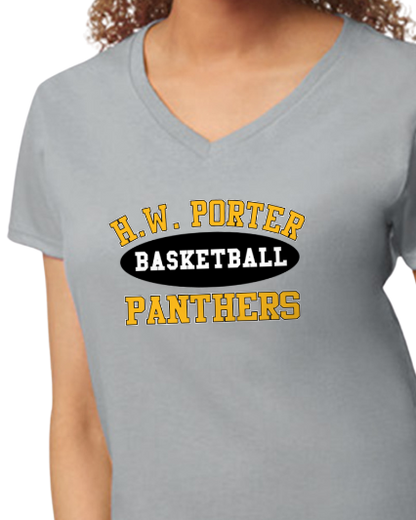 Porter Basketball Athletic Womens Vneck Tshirt - Customize yours Now!
