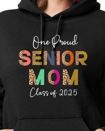 Senior Mom Animal Print Design Hooded Pullover