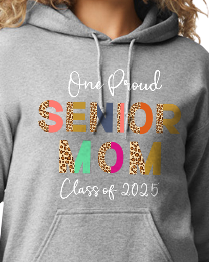 Senior Mom Animal Print Design Hooded Pullover