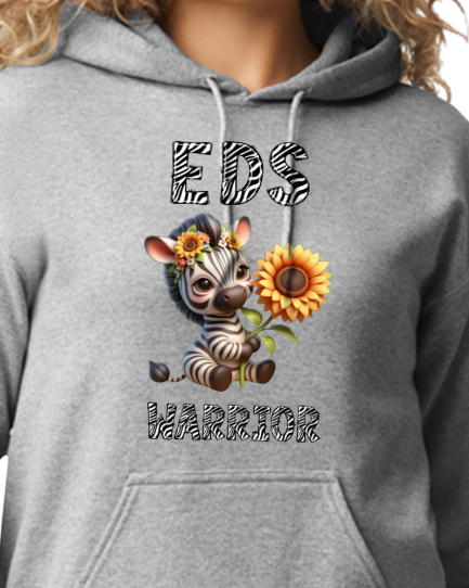 EDS Warrior Zebra with Sunflower Hooded Pullover (YOUTH TO ADULT SIZES) - Customize color and more!