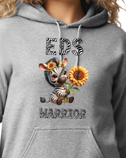 EDS Warrior Zebra with Sunflower Hooded Pullover (YOUTH TO ADULT SIZES) - Customize color and more!