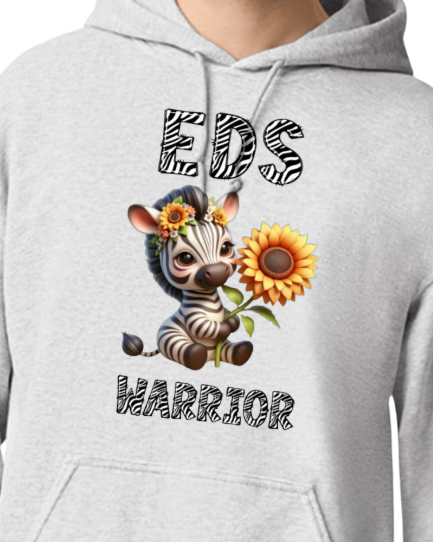 EDS Warrior Zebra with Sunflower Hooded Pullover (YOUTH TO ADULT SIZES) - Customize color and more!