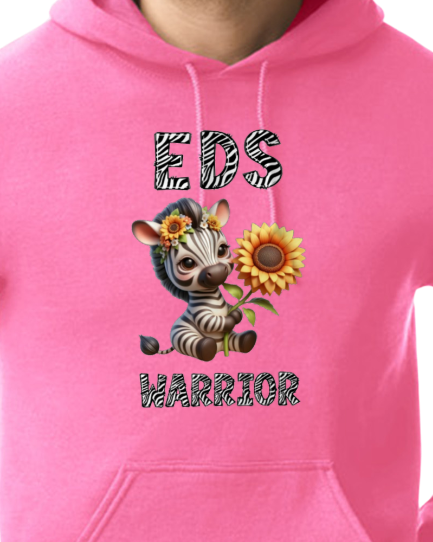 EDS Warrior Zebra with Sunflower Hooded Pullover (YOUTH TO ADULT SIZES) - Customize color and more!