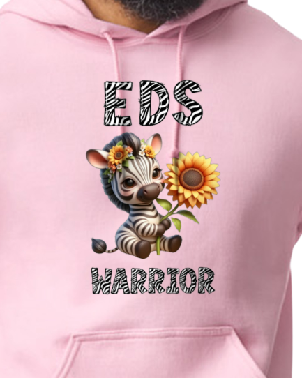 EDS Warrior Zebra with Sunflower Hooded Pullover (YOUTH TO ADULT SIZES) - Customize color and more!