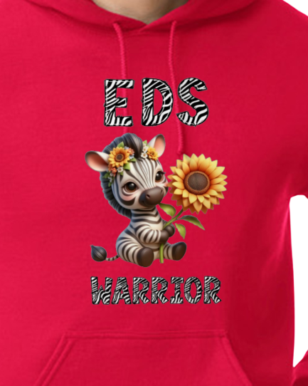 EDS Warrior Zebra with Sunflower Hooded Pullover (YOUTH TO ADULT SIZES) - Customize color and more!