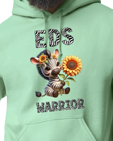 EDS Warrior Zebra with Sunflower Hooded Pullover (YOUTH TO ADULT SIZES) - Customize color and more!