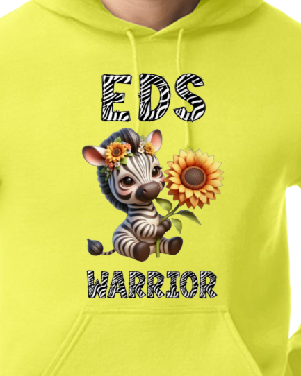 EDS Warrior Zebra with Sunflower Hooded Pullover (YOUTH TO ADULT SIZES) - Customize color and more!