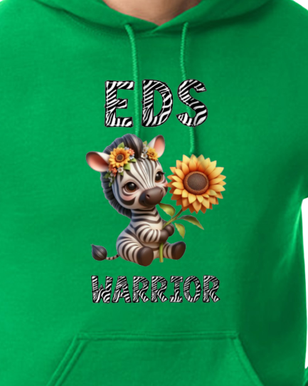 EDS Warrior Zebra with Sunflower Hooded Pullover (YOUTH TO ADULT SIZES) - Customize color and more!