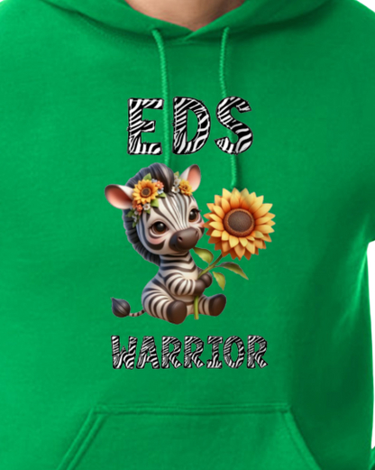 EDS Warrior Zebra with Sunflower Hooded Pullover (YOUTH TO ADULT SIZES) - Customize color and more!