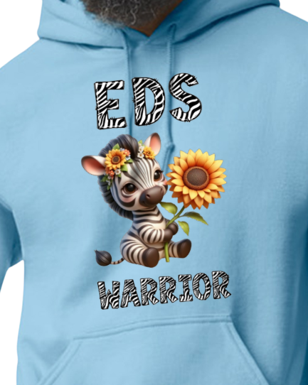 EDS Warrior Zebra with Sunflower Hooded Pullover (YOUTH TO ADULT SIZES) - Customize color and more!