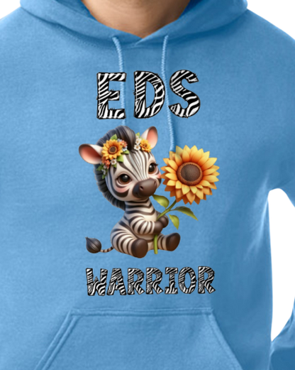 EDS Warrior Zebra with Sunflower Hooded Pullover (YOUTH TO ADULT SIZES) - Customize color and more!