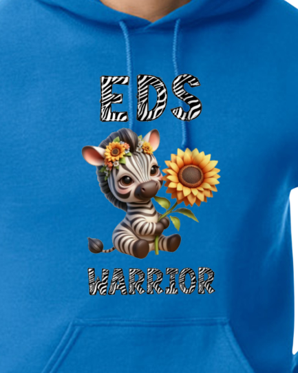 EDS Warrior Zebra with Sunflower Hooded Pullover (YOUTH TO ADULT SIZES) - Customize color and more!